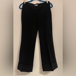 SPECCHIO made in Italy black wide leg cuff crop pants M